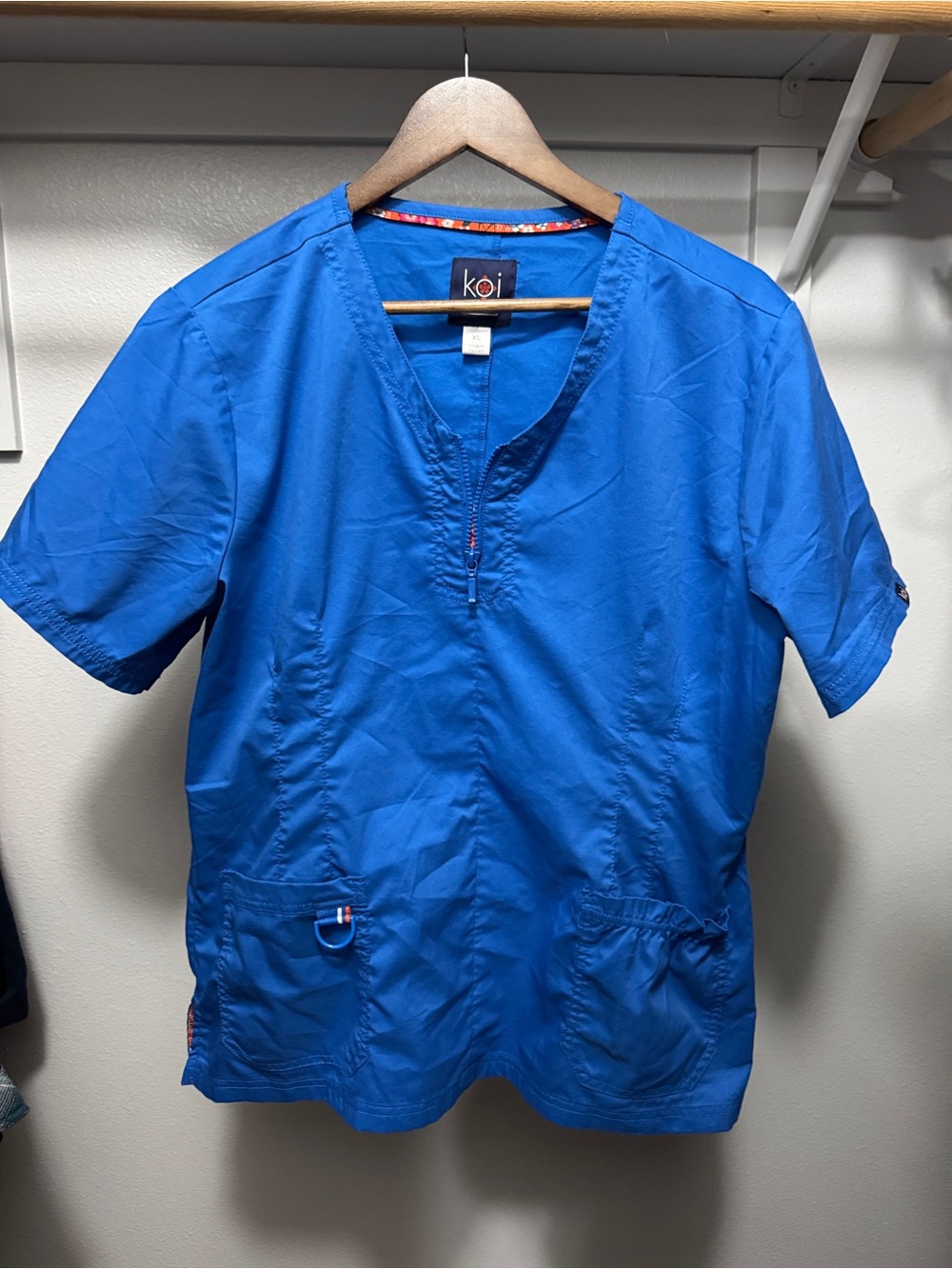 koi Women's Short Sleeve Scrub Top - Royal Blue